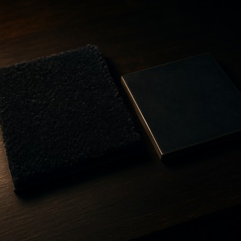 Gece ışığında test edilen koyu tonlu kilim ve seramik örnekleri