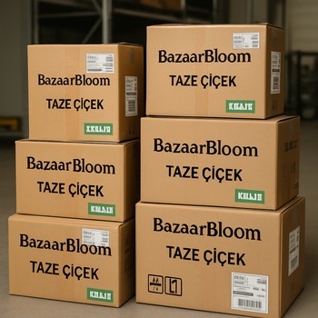 Bugün depoda sticker ve etiketlerle hazırlanan BazaarBloom kargoları