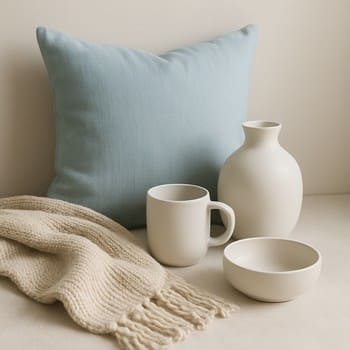 Pastel tonlarda küçük karma dekor seti