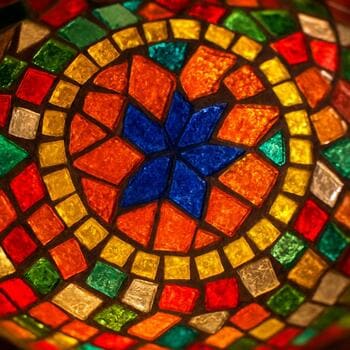 Cam parçacıklı mozaik lamba yüzeyine yakın plan